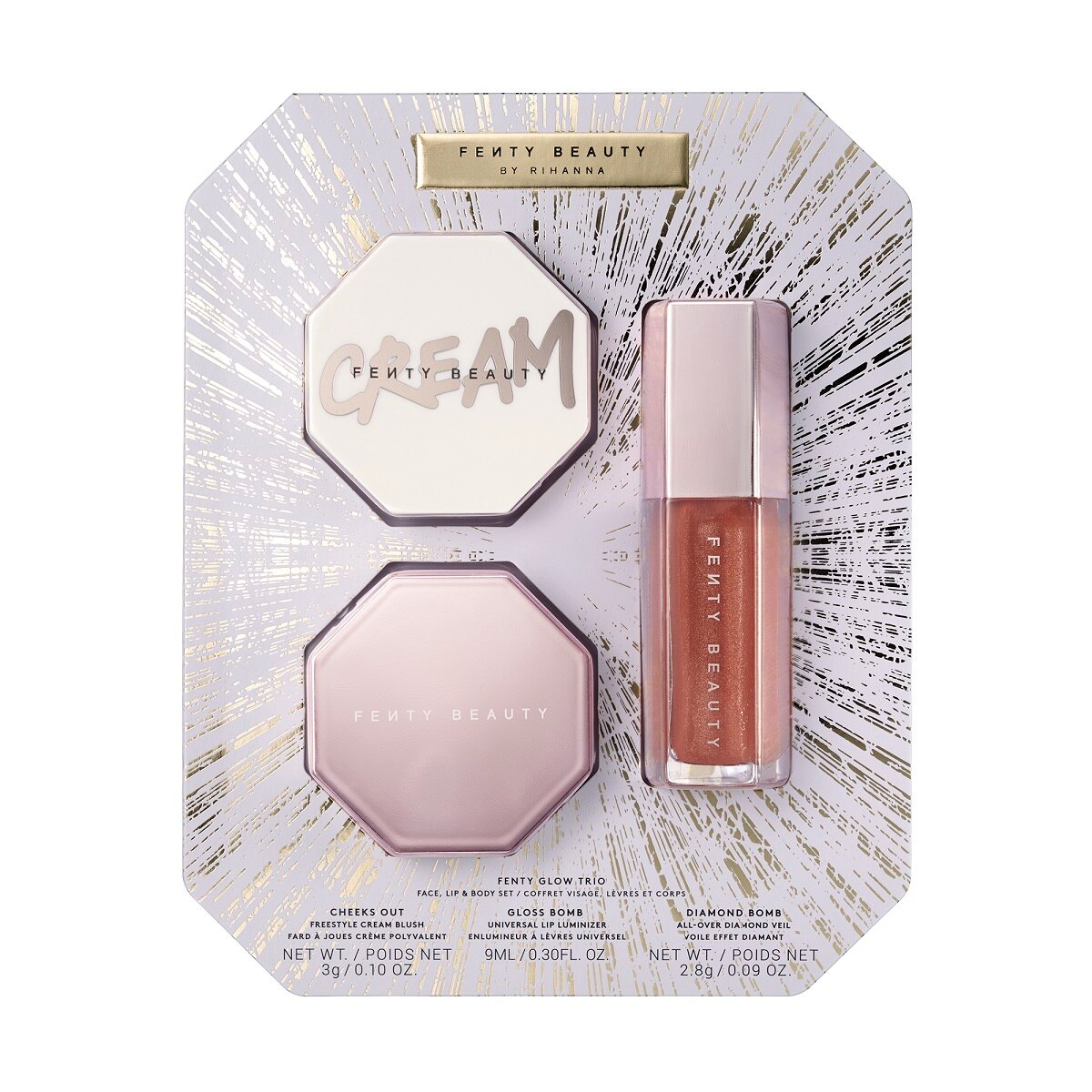 FENTY GLOW TRIO FACE LIP & BODY SET (SET DE ROSTRO Y CUERPO)